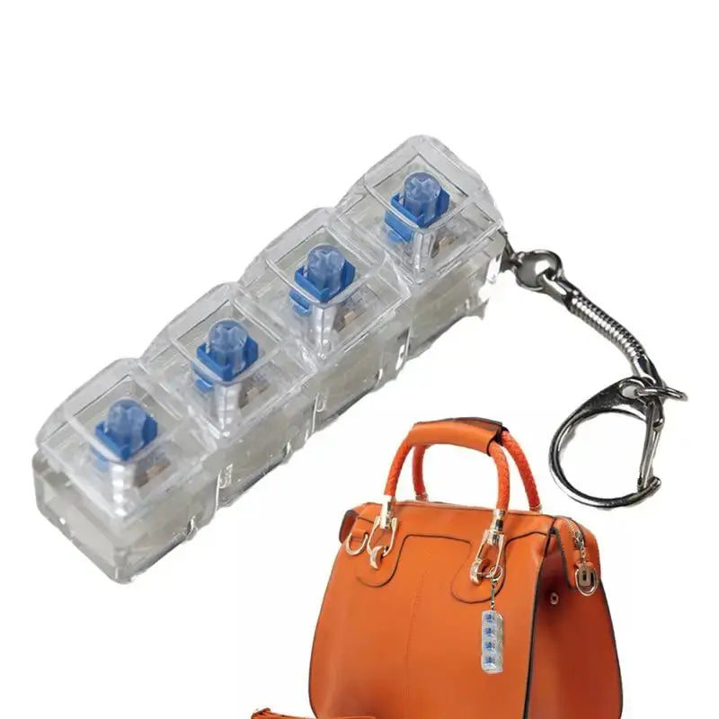 Keyboard Fidget Toy Keychain Fidget Clicker with LED Lights Stress Relief for Anxiety Decompression